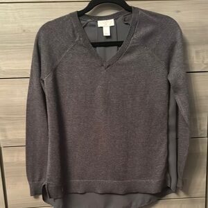 Women’s LOFT Mixed Media Gray Sweater